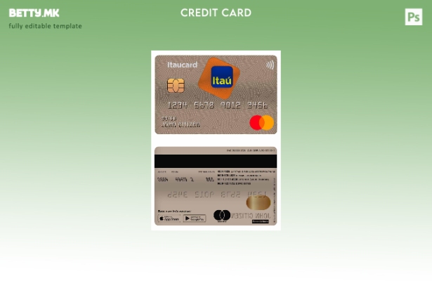 Шаблон за мастер картичка во модерен стил Бразил Itaú Bank